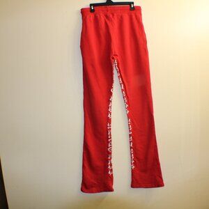 Focus Jeans Red Gothic Script Sweatpants Broken Heart Graphic Size 18